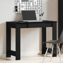 vidaXL Escritorio de madera contrachapada 100x45x75 cm Negro Sale