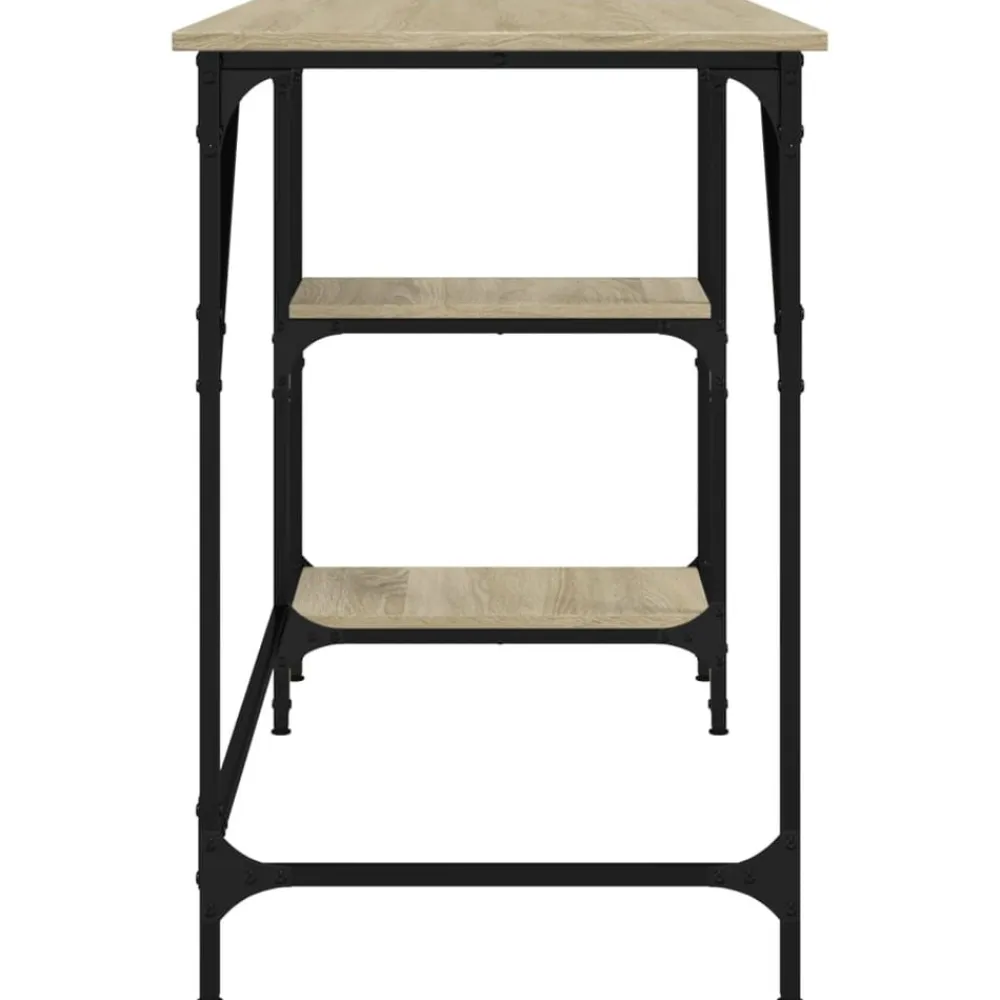 vidaXL Mobiliario De Oficina-Escritorio de metal y madera de ingeniería Sonoma 120x50x75 cm