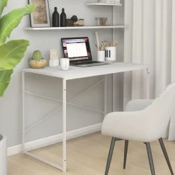 vidaXL Escritorio de ordenador madera ingeniería 110x60x70 cm Blanco Sale
