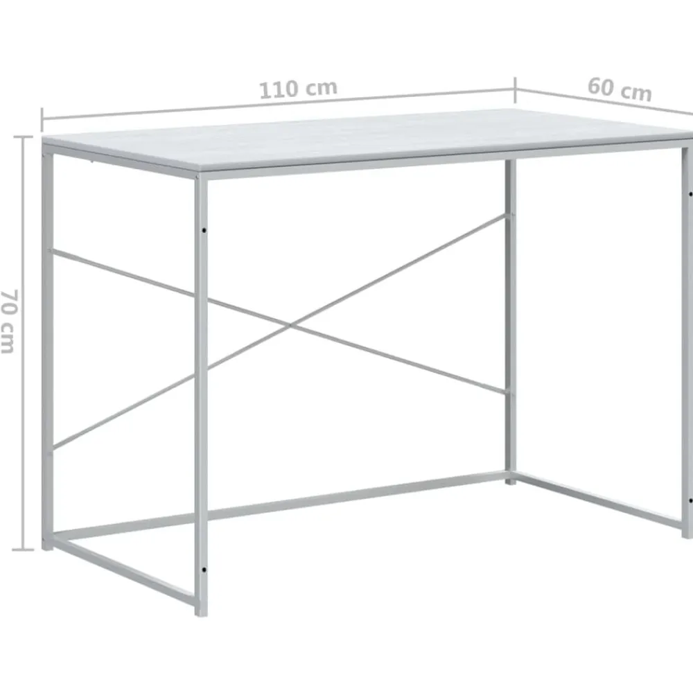 vidaXL Escritorio de ordenador madera ingeniería 110x60x70 cm Blanco Sale