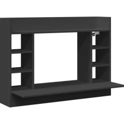 vidaXL Escritorio de pared madera de ingeniería 105x48x75 cm Negro Sale