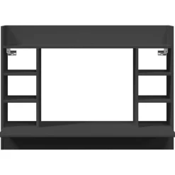 vidaXL Escritorio de pared madera de ingeniería 105x48x75 cm Negro Sale