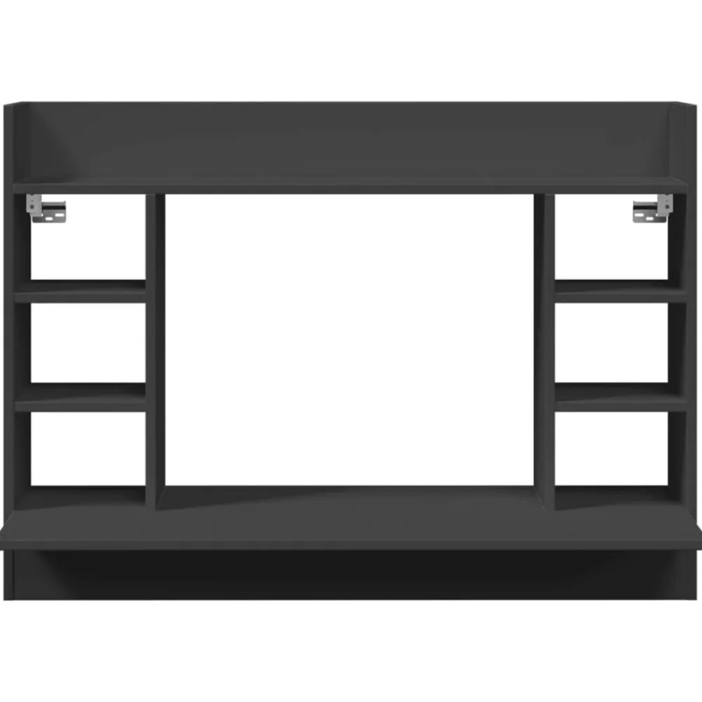 vidaXL Escritorio de pared madera de ingeniería 105x48x75 cm Negro Sale