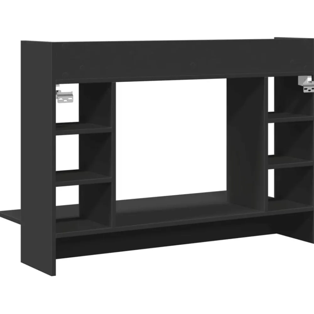 vidaXL Escritorio de pared madera de ingeniería 105x48x75 cm Negro Sale
