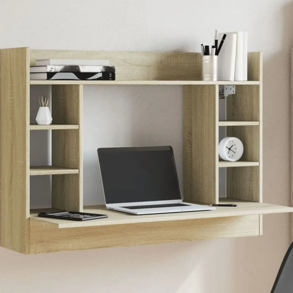 vidaXL Mobiliario De Oficina-Escritorio de pared madera ingeniería 105x48x75 cm