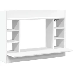 vidaXL Escritorio de pared madera de ingeniería 105x48x75 cm Blanco New