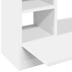 vidaXL Escritorio de pared madera de ingeniería 105x48x75 cm Blanco New