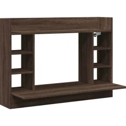 vidaXL Mobiliario De Oficina-Escritorio de pared madera ingeniería marrón roble 105x48x75 cm