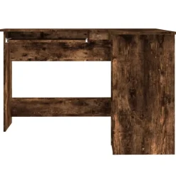 vidaXL Escritorio esquina madera contrachapada roble humo 120x140x75cm Roble ahumado Outlet