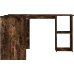 vidaXL Escritorio esquina madera contrachapada roble humo 120x140x75cm Roble ahumado Outlet