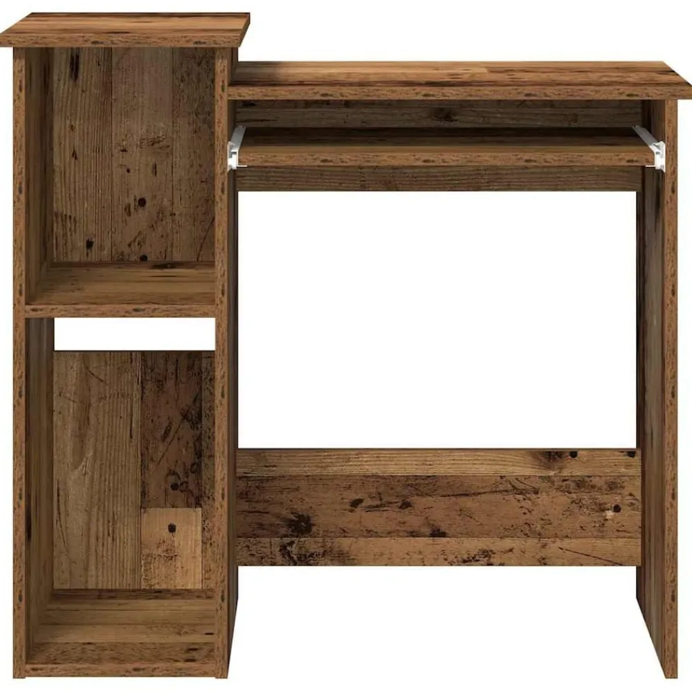 vidaXL Escritorio estantes madera ingeniería envejecida 84x40x78 cm Madera antigua Clearance