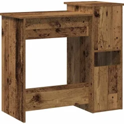 vidaXL Escritorio estantes madera ingeniería envejecida 84x40x78 cm Madera antigua Clearance