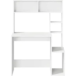 vidaXL Escritorio estantes madera contrachapada 100x45x140 cm Blanco Hot