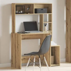 vidaXL Mobiliario De Oficina-Escritorio estantes madera roble artisian 100x45x140 cm