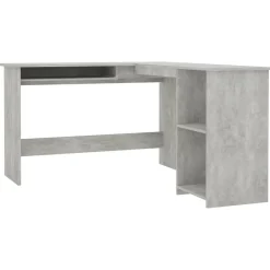 vidaXL Escritorio forma de L contrachapada gris hormigón 120x140x75 cm Gris hormig&oacute;n Online