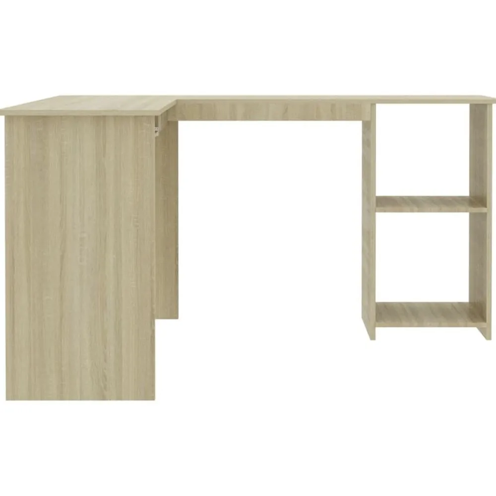 vidaXL Mobiliario De Oficina-Escritorio forma de L madera contrachapada roble 120x140x75 cm