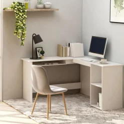 vidaXL Mobiliario De Oficina-Escritorio forma de L madera contrachapada 120x140x75 cm