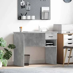 vidaXL Escritorio Gris Concreto 90 x 49 x 75 cm Madera de ingeniería Gris hormig&oacute;n Clearance