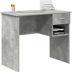 vidaXL Escritorio Gris Concreto 90 x 49 x 75 cm Madera de ingeniería Gris hormig&oacute;n Clearance