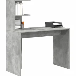 vidaXL Mobiliario De Oficina-Escritorio Gris Concreto 102 x 50 x 124 cm Madera de ingeniería