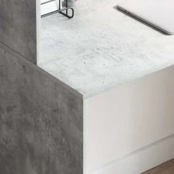 vidaXL Mobiliario De Oficina-Escritorio Gris Concreto 102 x 50 x 124 cm Madera de ingeniería