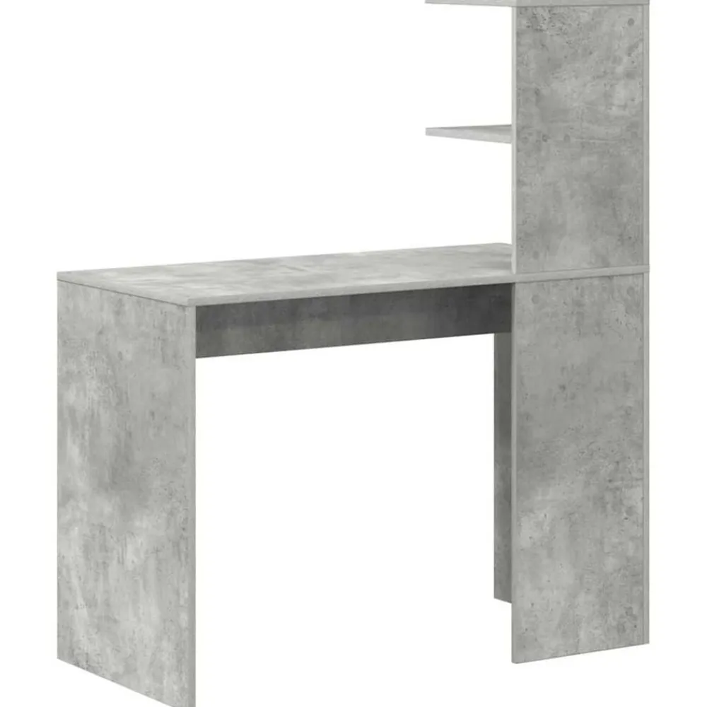 vidaXL Mobiliario De Oficina-Escritorio Gris Concreto 102 x 50 x 124 cm Madera de ingeniería