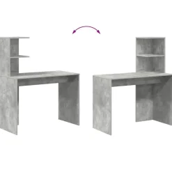 vidaXL Mobiliario De Oficina-Escritorio Gris Concreto 102 x 50 x 124 cm Madera de ingeniería