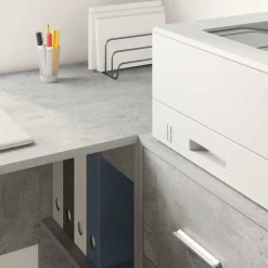 vidaXL Mobiliario De Oficina-Escritorio Gris Concreto 102 x 50 x 75 cm Madera de ingeniería
