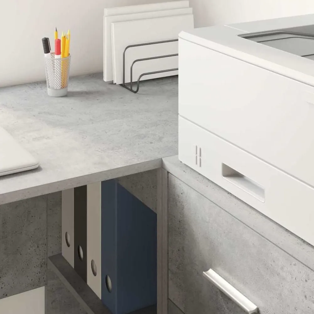 vidaXL Mobiliario De Oficina-Escritorio Gris Concreto 102 x 50 x 75 cm Madera de ingeniería