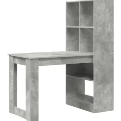 vidaXL Mobiliario De Oficina-Escritorio Gris Concreto 122 x 67 x 145 cm Madera de ingeniería