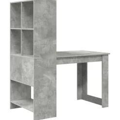vidaXL Mobiliario De Oficina-Escritorio Gris Concreto 122 x 67 x 145 cm Madera de ingeniería