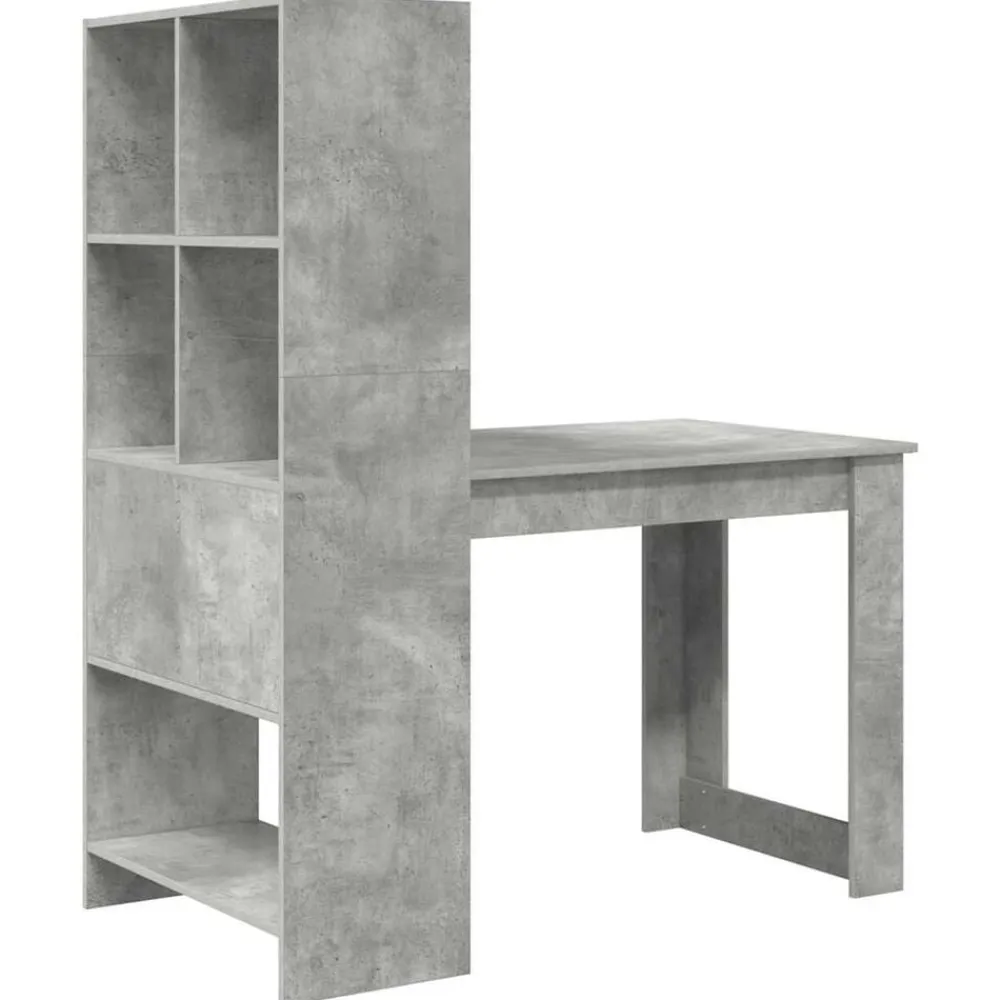vidaXL Mobiliario De Oficina-Escritorio Gris Concreto 122 x 67 x 145 cm Madera de ingeniería