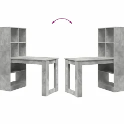 vidaXL Mobiliario De Oficina-Escritorio Gris Concreto 122 x 67 x 145 cm Madera de ingeniería