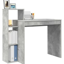 vidaXL Mobiliario De Oficina-Escritorio Gris Concreto 100 x 40 x 90 cm Madera de ingeniería