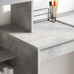 vidaXL Mobiliario De Oficina-Escritorio Gris Concreto 100 x 40 x 90 cm Madera de ingeniería
