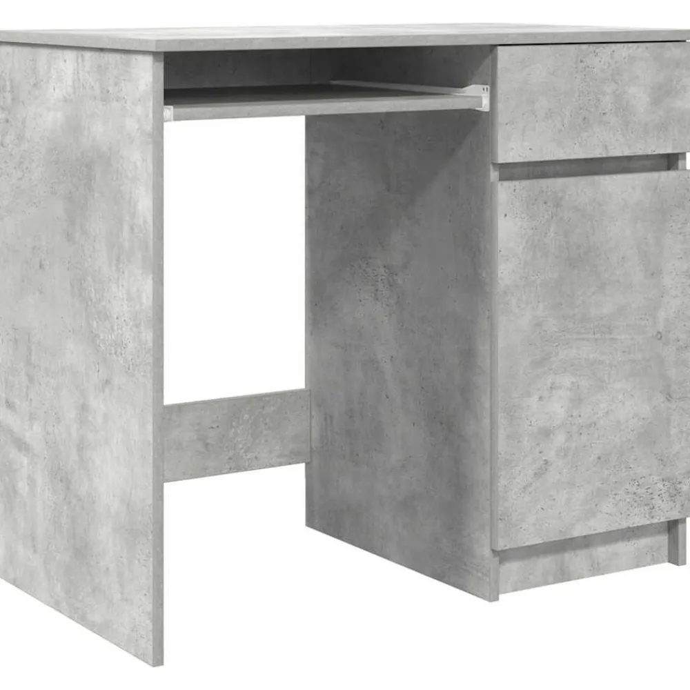 vidaXL Escritorio gris hormigón 86x49x76 cm madera de ingeniería Gris hormigón Discount