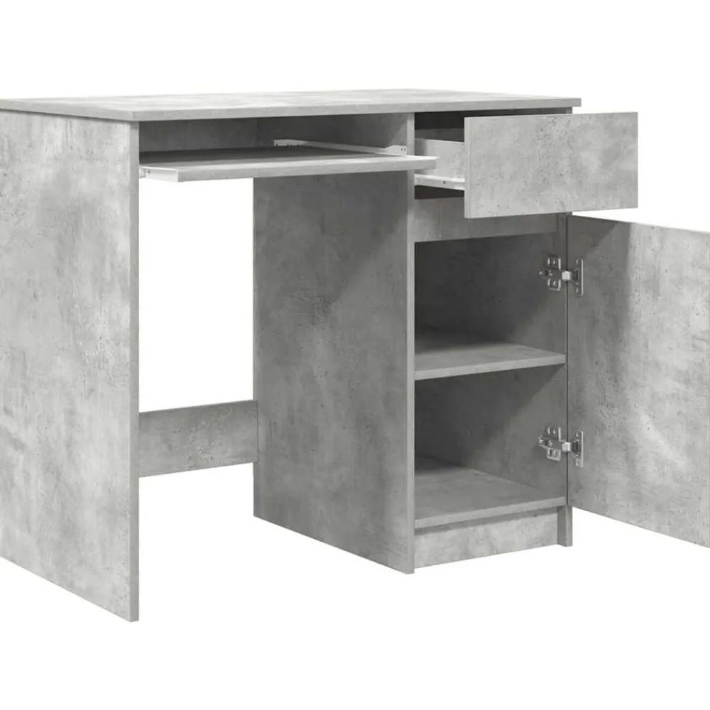 vidaXL Escritorio gris hormigón 86x49x76 cm madera de ingeniería Gris hormigón Discount