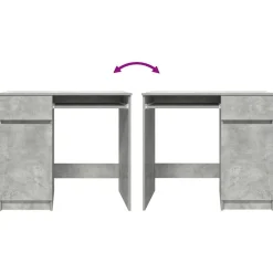 vidaXL Escritorio gris hormigón 86x49x76 cm madera de ingeniería Gris hormigón Discount