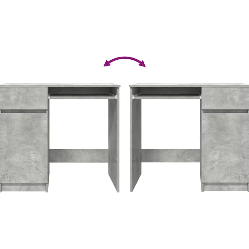 vidaXL Escritorio gris hormigón 86x49x76 cm madera de ingeniería Gris hormigón Discount