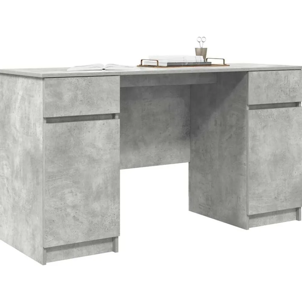 vidaXL Escritorio Gris hormigón 140 x 49 x 76 cm Madera contrachapada Gris hormigón Hot