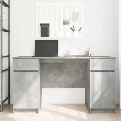 vidaXL Escritorio Gris hormigón 140 x 49 x 76 cm Madera contrachapada Gris hormigón Hot
