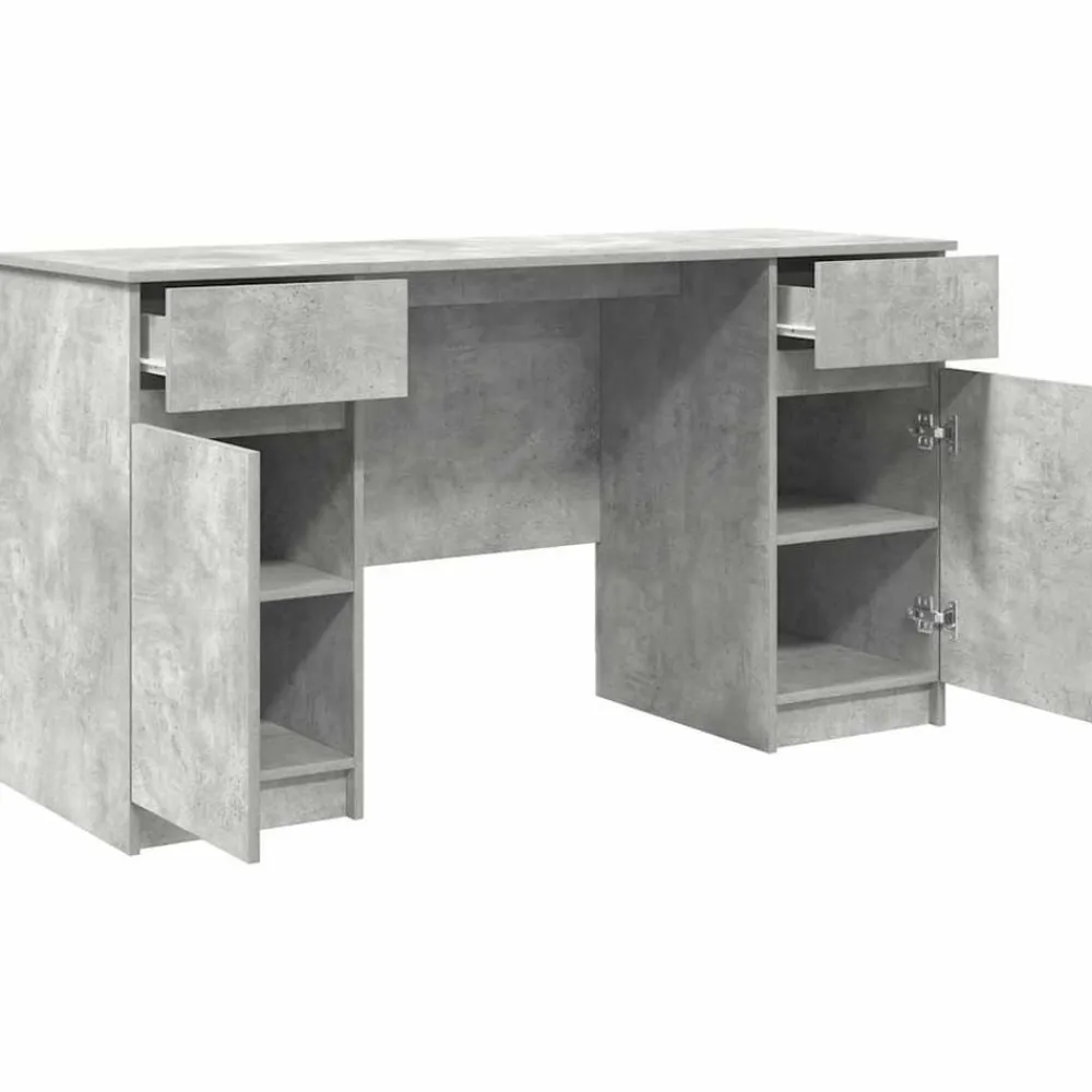 vidaXL Escritorio Gris hormigón 140 x 49 x 76 cm Madera contrachapada Gris hormigón Hot