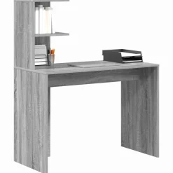 vidaXL Escritorio 102 x 50 x 124 cm Madera de ingeniería Gris sonoma Hot