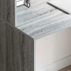 vidaXL Escritorio 102 x 50 x 124 cm Madera de ingeniería Gris sonoma Hot