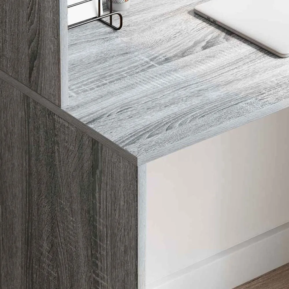 vidaXL Escritorio 102 x 50 x 124 cm Madera de ingeniería Gris sonoma Hot