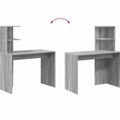 vidaXL Escritorio 102 x 50 x 124 cm Madera de ingeniería Gris sonoma Hot