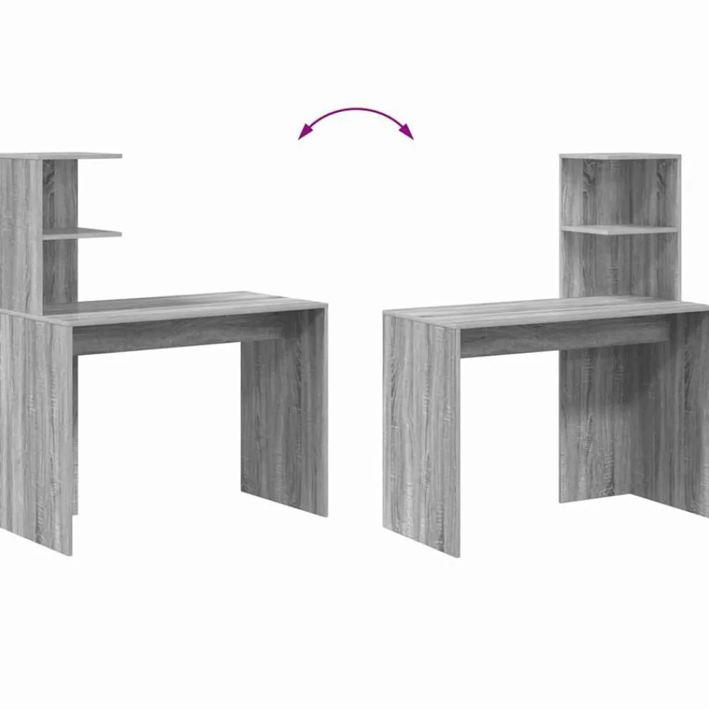 vidaXL Escritorio 102 x 50 x 124 cm Madera de ingeniería Gris sonoma Hot