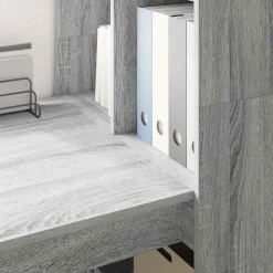 vidaXL Escritorio 122 x 67 x 145 cm Madera de ingeniería Gris sonoma Outlet