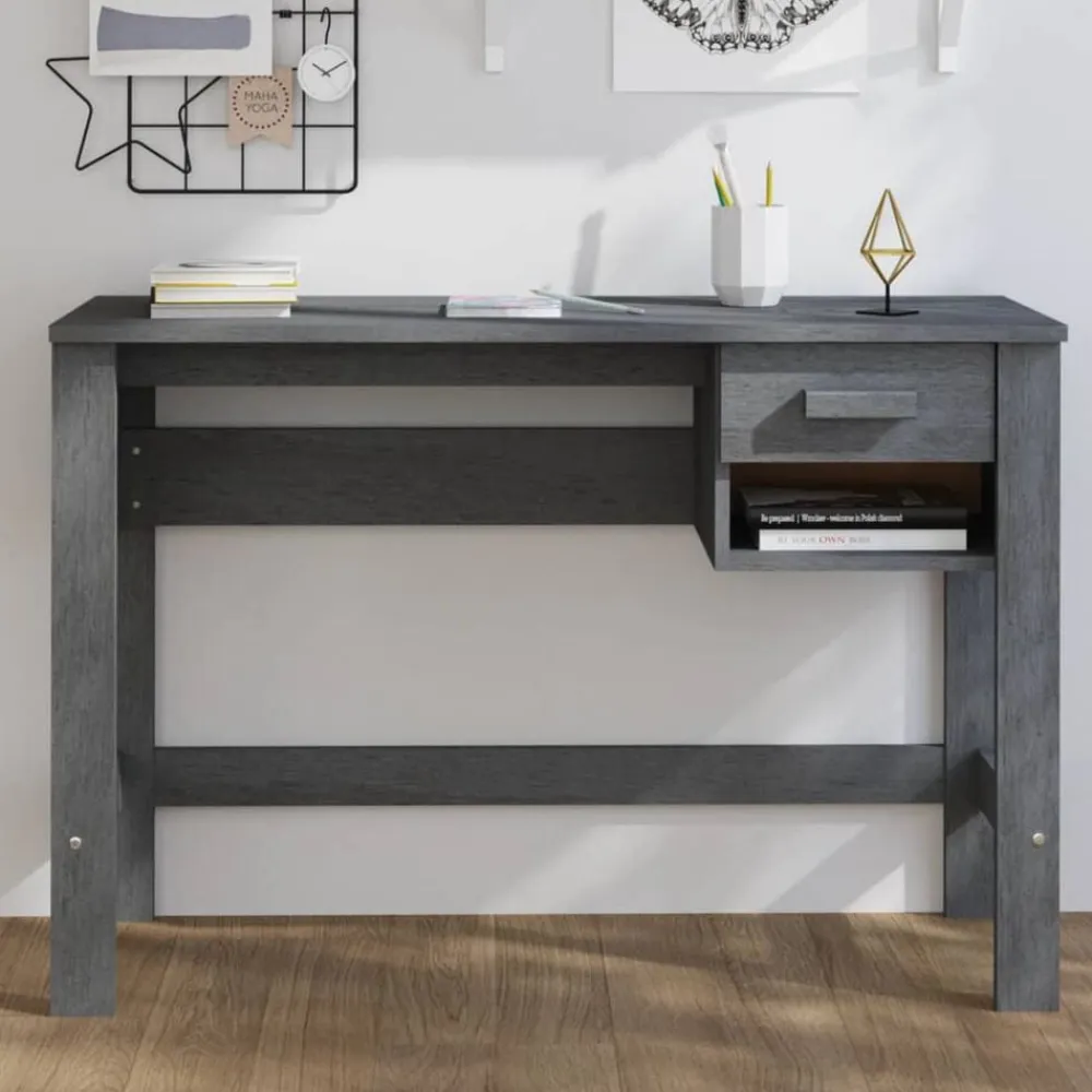 vidaXL Mobiliario De Oficina-Escritorio HAMAR madera maciza pino 110x40x75 cm
