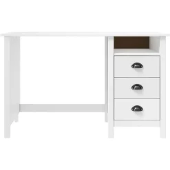 vidaXL Escritorio Hill con 3 cajones madera de pino 120x50x74 cm Blanco Best